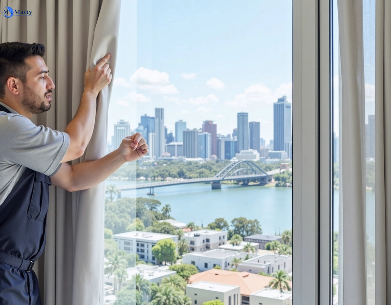 Professional curtain steam cleaning service mount-warren-park QLD by Matty Curtain Cleaning